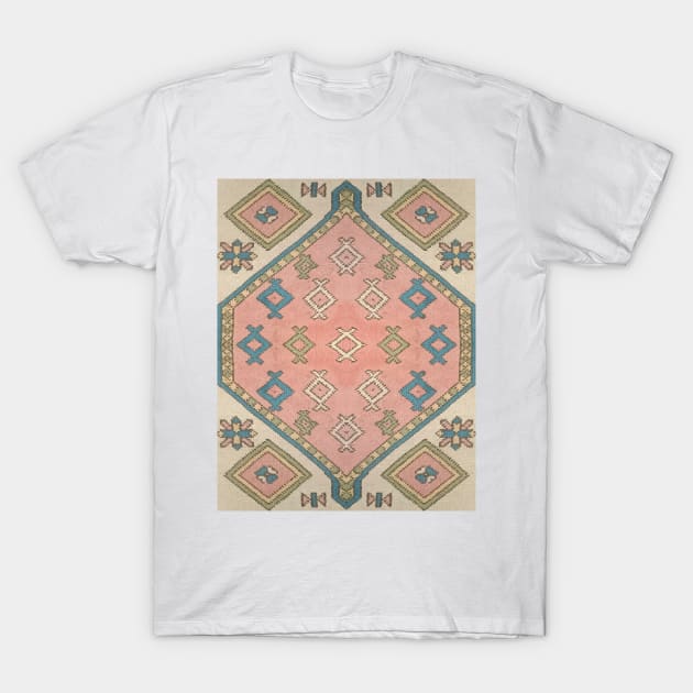 Turkish Kilim Textured Pattern T-Shirt by justrachna